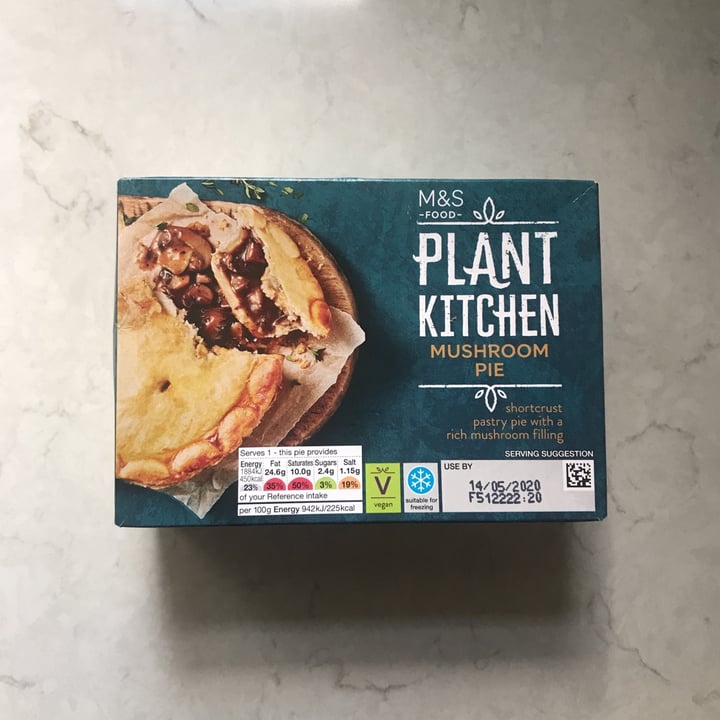 photo of Plant Kitchen (M&S) Plant Kitchen Mushroom Pie shared by @tg83 on  05 May 2020 - review