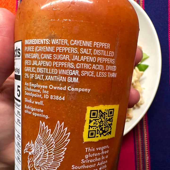 photo of Sky Valley Sriracha sauce shared by @berryveganplanet on  22 Sep 2022 - review