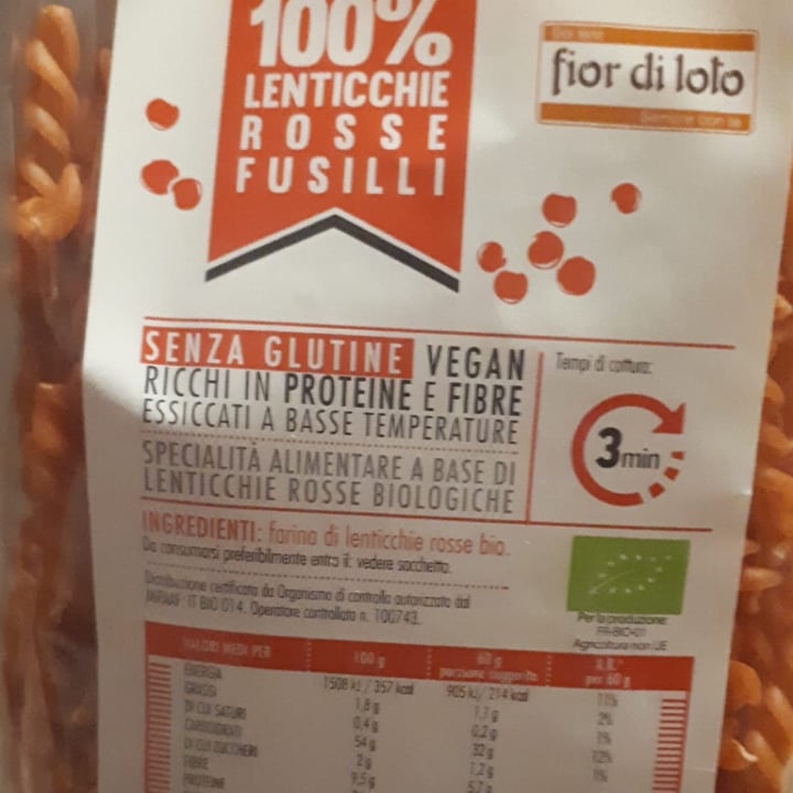 photo of Fior di Loto 100% fusilli lenticchie rosse shared by @noemi1995 on  28 Apr 2021 - review