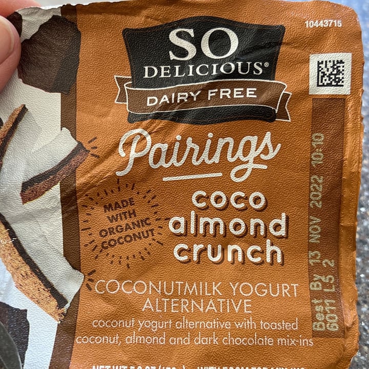 photo of So Delicious Dairy Free Pairings Coco Almond Crunch Coconutmilk Yogurt Alternative shared by @courtmaloney on  13 Oct 2022 - review