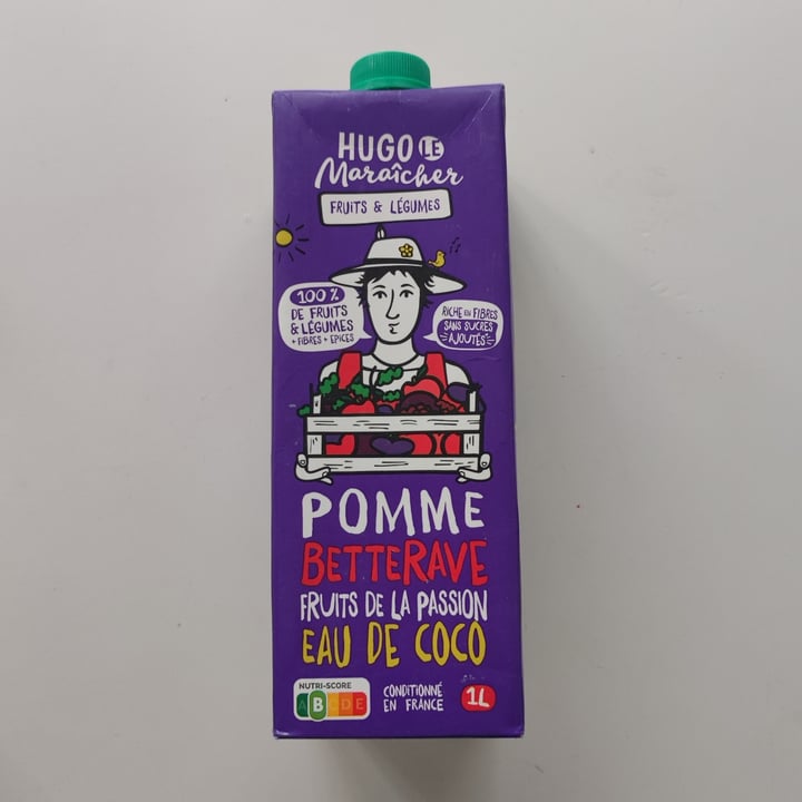 review photo of Hugo le maraîcher Jus de pomme, betterave, fruits de la passion et eau de coco shared by @zulan on 14 May 2022 - review