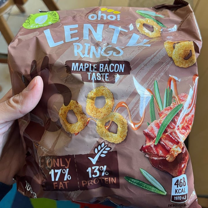 photo of Oho! Lentil Chips Maple Bacon Taste  shared by @vegmart404 on  04 Jul 2022 - review