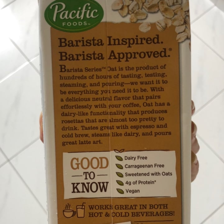 photo of Pacific Foods Barista Series oat milk shared by @doaa on  10 Jan 2021 - review