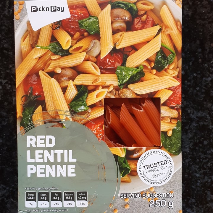 photo of Pick n Pay Red Lentil Penne shared by @michpleace13 on  07 Aug 2020 - review
