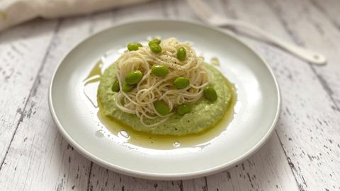 Edamame Hummus and Somen Noodles