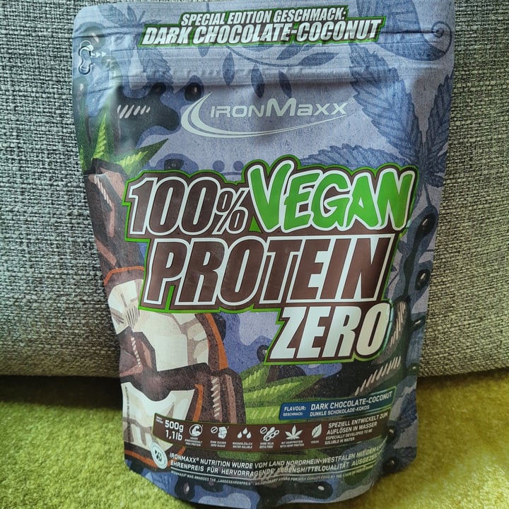 photo of IronMaxx 100% Vegan Protein Zero Dark Chocolate-Coconut shared by @domcsiwill on  02 Aug 2022 - review