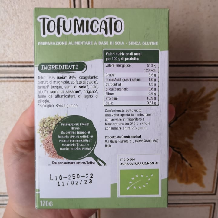 photo of Cambiasol Tofu affumicato shared by @aleveganfoodlover on  14 Jan 2023 - review