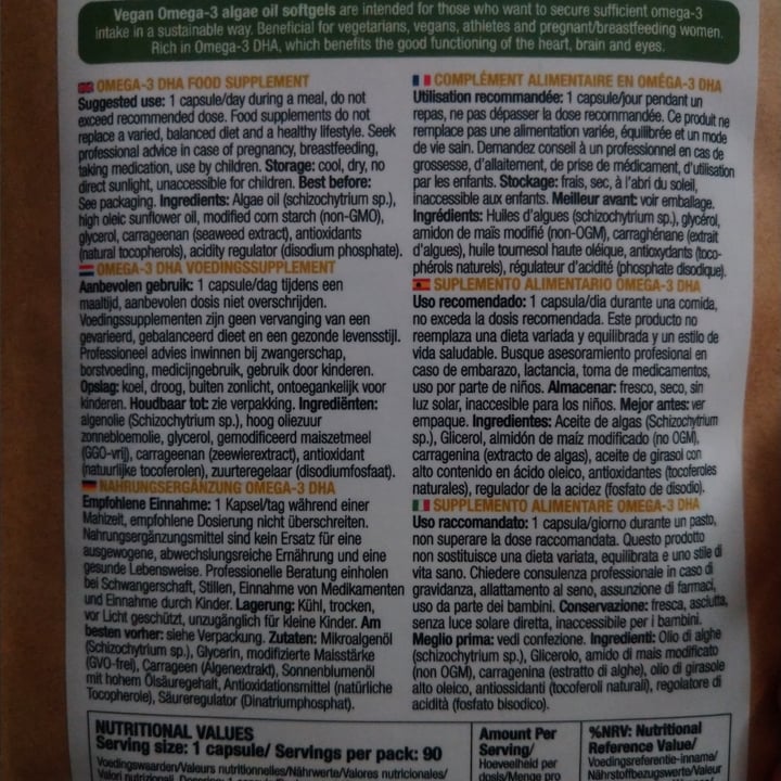 photo of EkoPura Vegan Omega 3 Algae Oil shared by @theandalusianqueer on  08 Jul 2021 - review