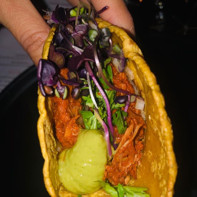 Foto del plato “Jackfruit taco”