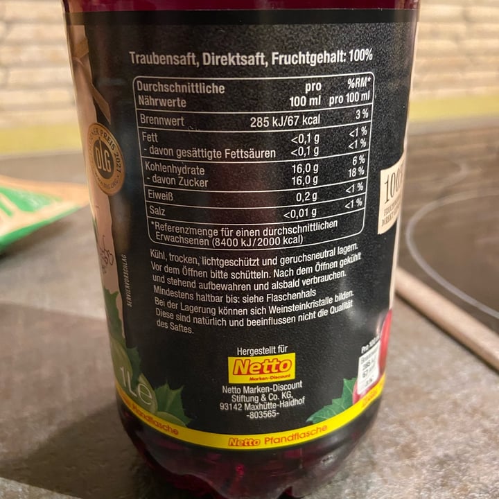 review photo of Netto Markendiscount Premium Direktsaft Traube shared by @ninoo on 04 Dec 2022 - review