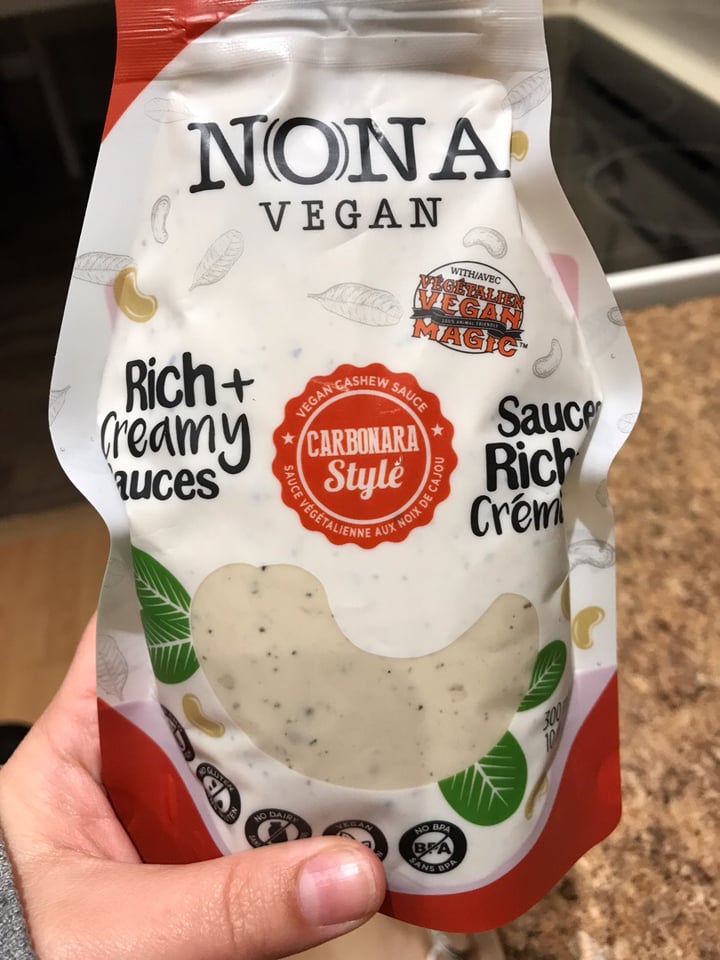 review photo of NONA Vegan Foods Carbonara Sauce shared by @jayvegan88 on 26 Mar 2019 - review