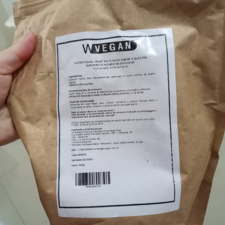 photo of Wvegan Nutritional Yeast em Flocos sabor 4 Queijos shared by @meireyumi on  06 Oct 2022 - review