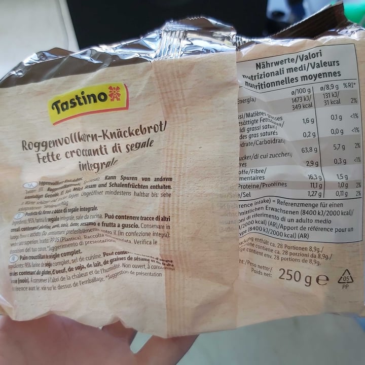 review photo of Tastino Fette croccanti di segale integrale shared by @silvyboo on 08 Apr 2022 - review