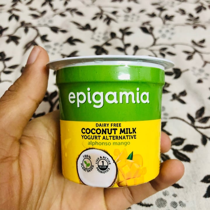 photo of Epigamia Coconut Milk Yoghurt Alphonso Mango shared by @vegankaran on  24 Feb 2021 - review