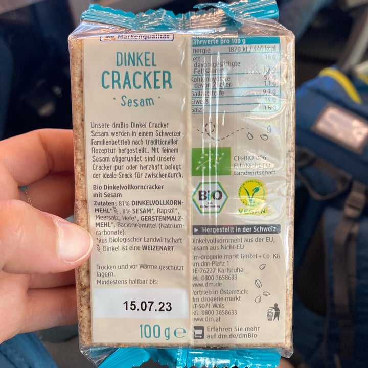 review photo of dmBio Dinkel cracker sesam shared by @irebo02 on 24 Sep 2022 - review