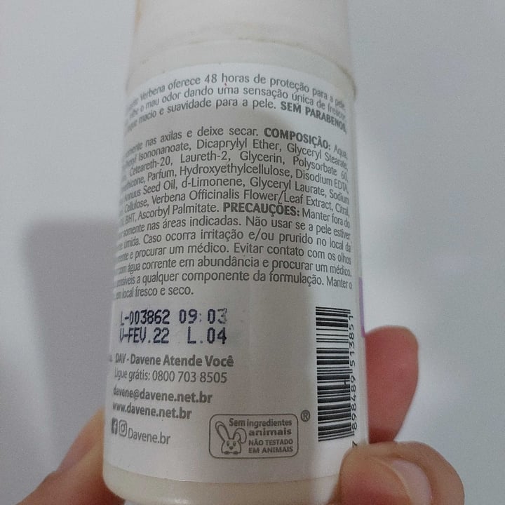 photo of Davene Desodorante antitranspirante Roll On shared by @mylenasilva29 on  06 May 2022 - review