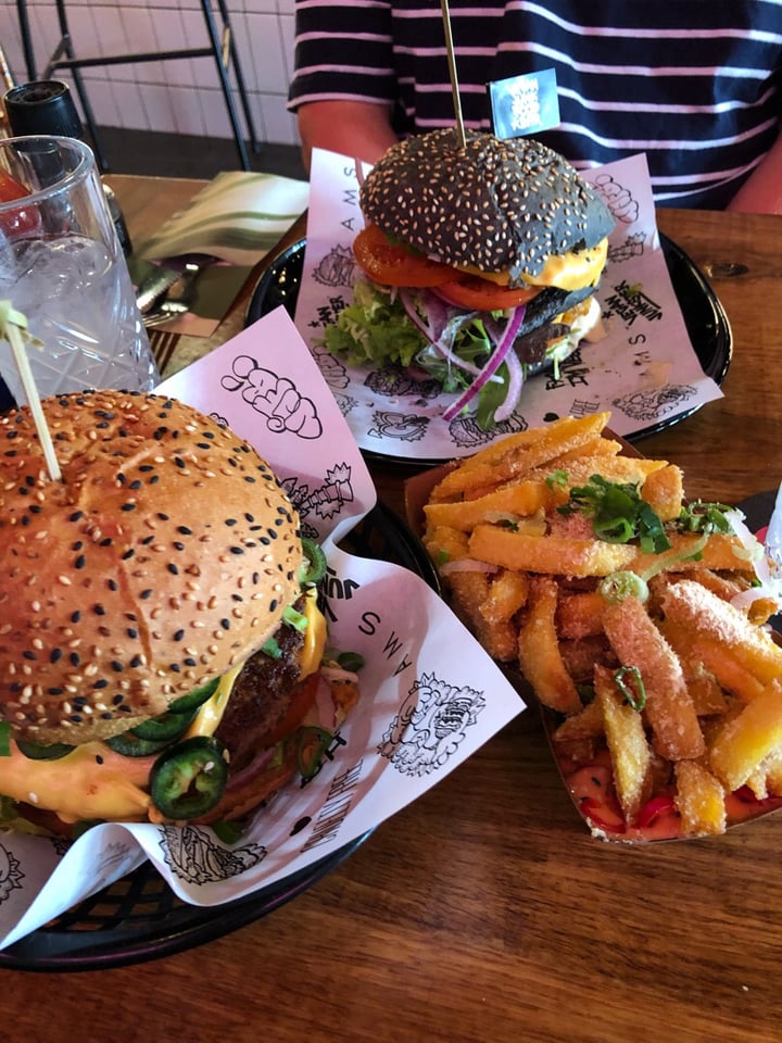 photo of Vegan Junk Food Bar The original VJFB burger, Daddy Mc Chicken, Truffle Fries shared by @farrahwebster on  08 Apr 2019 - review