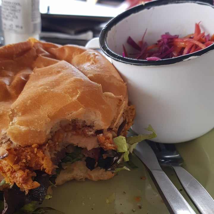 review photo of Asher's Corner Cafe @ Ashers Farm Sanctuary AFC burger shared by @dlm73 on 05 Sep 2021 - review
