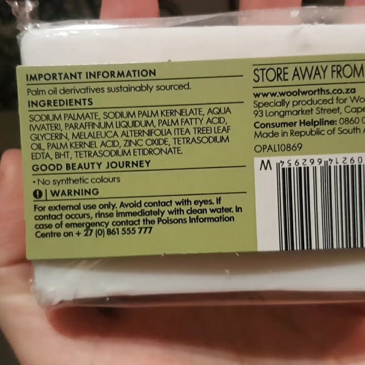 photo of Woolworths Zinc And Tea Tree Oil Facial Soap shared by @alexandriacaitlyn on  10 Jun 2022 - review