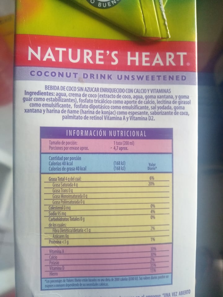 review photo of Nature's Heart Bebida de coco sin azúcar shared by @katherinevegi on 05 Jul 2020 - review