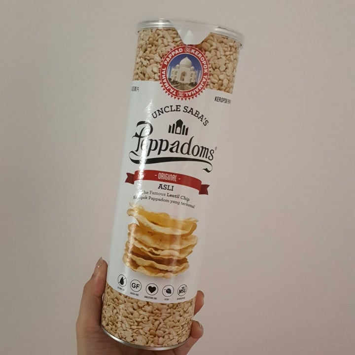 photo of Uncle Saba's Poppadoms Original Lentil Chip shared by @jotterbook on  27 Oct 2021 - review