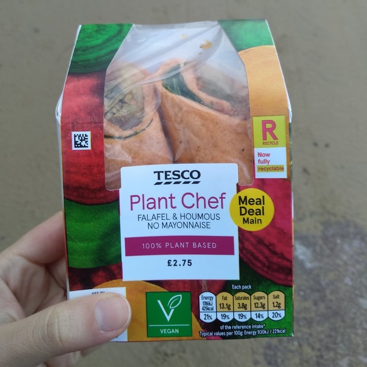 photo of Tesco Plant Chef Falafel & Houmous Wrap shared by @ktsuma on  20 May 2021 - review