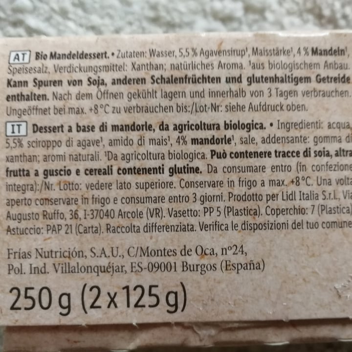 review photo of Milbona Almond dessert shared by @taniav on 01 Sep 2021 - review