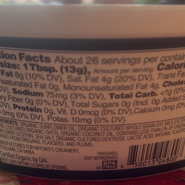 review photo of Miyoko's Creamery Cultured Vegan Butter Made With Oat Milk Hint of Sea Salt shared by @debthebweb on 24 Oct 2021 - review