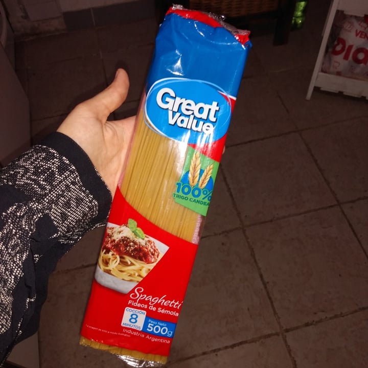 photo of Great Value  Fideos Spaghetti shared by @aveganstilllearning on  07 Nov 2020 - review