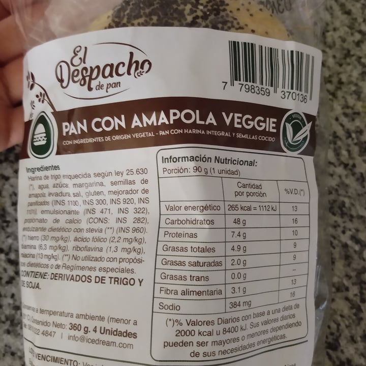 photo of El Despacho de Pan Pan con espinaca veggie shared by @merysch on  24 Feb 2021 - review