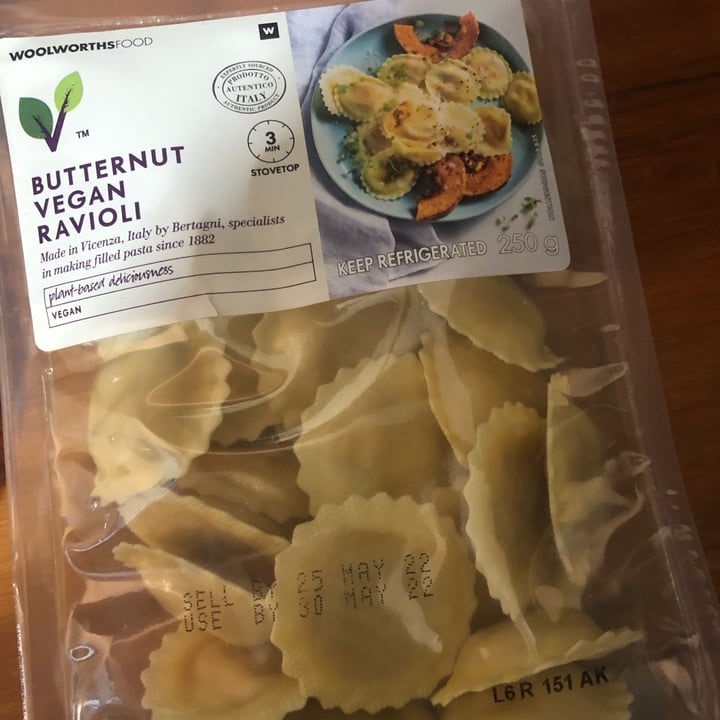 photo of Woolworths Food Butternut vegan ravioli shared by @tsbarker on  31 May 2022 - review