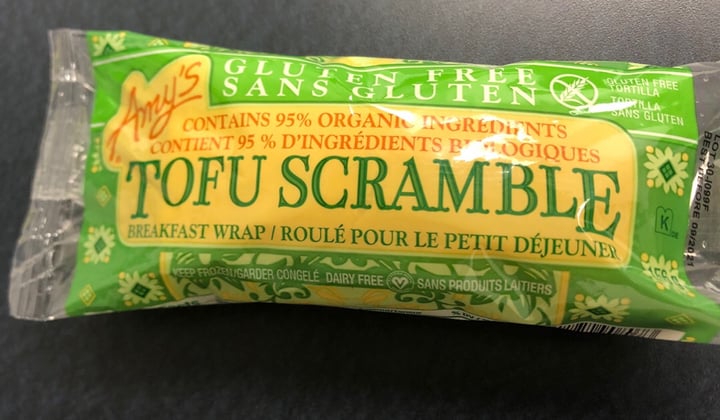 photo of Amy’s Tofu Scramble Breakfast Wrap shared by @jasonremmert on  13 Dec 2019 - review