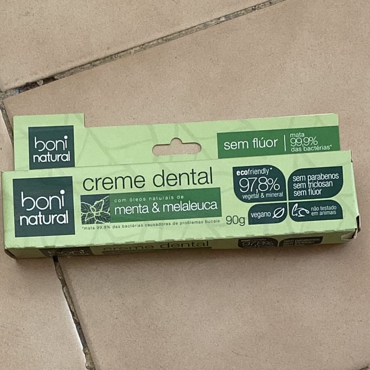 photo of Boni natural Creme Dental Menta & Melaleuca shared by @keylavurraro on  22 May 2022 - review