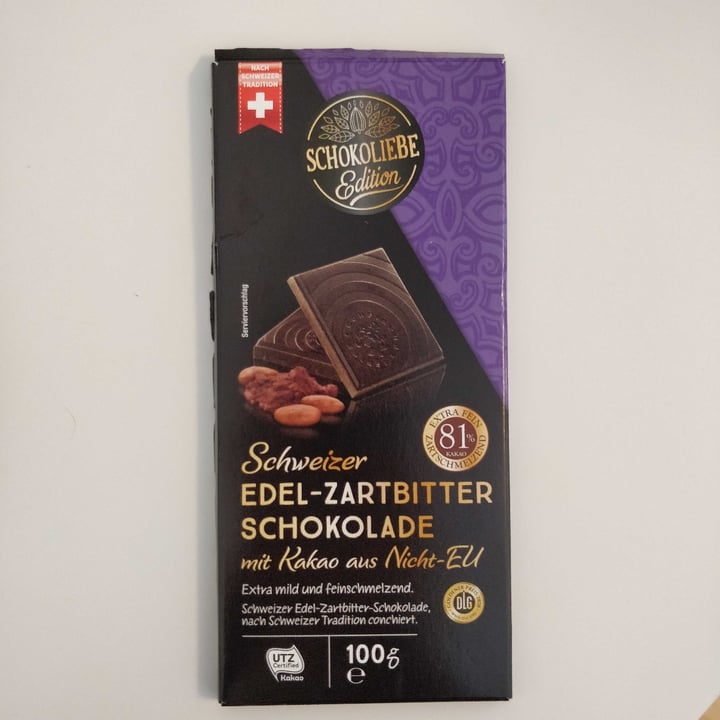 photo of Schokoliebe Schweizer Edel-Zartbitterschokolade 81% Kakao shared by @koguz on  30 Sep 2021 - review