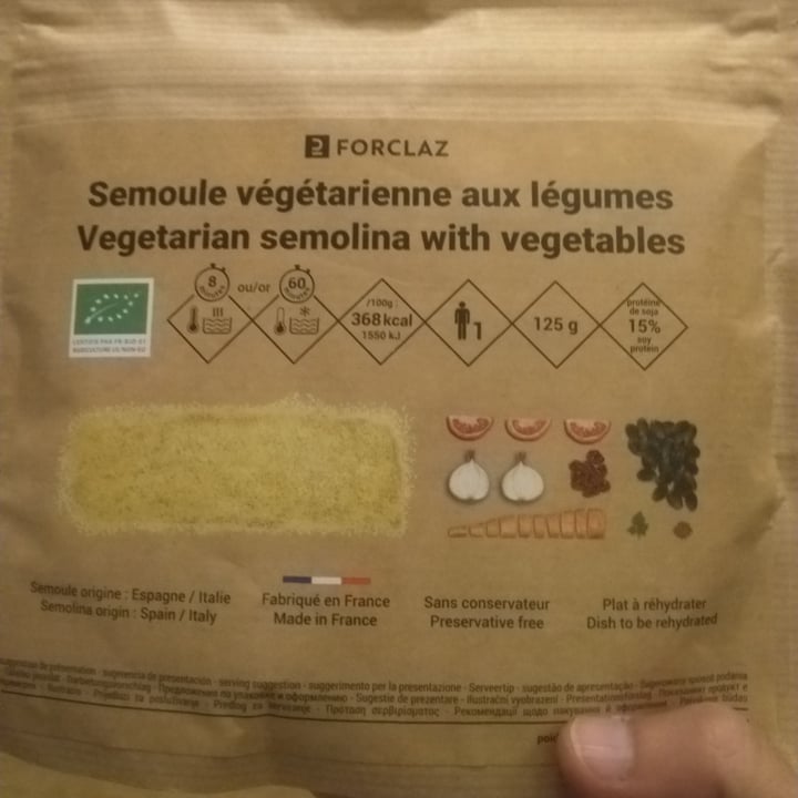 photo of Forclaz Semola vegetariana con legumbres shared by @amebasinvasoras on  02 Nov 2021 - review