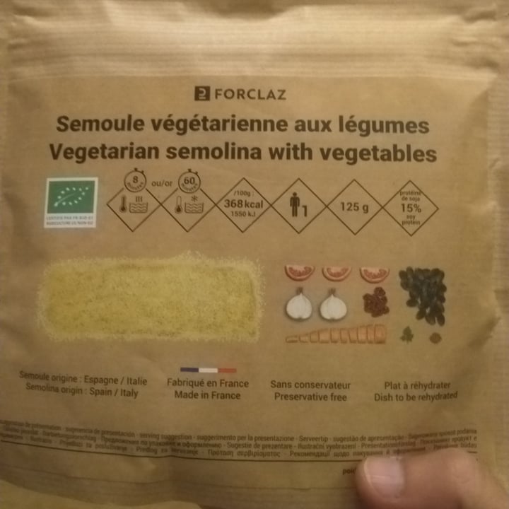 review photo of Forclaz Semola vegetariana con legumbres shared by @amebasinvasoras on 02 Nov 2021 - review