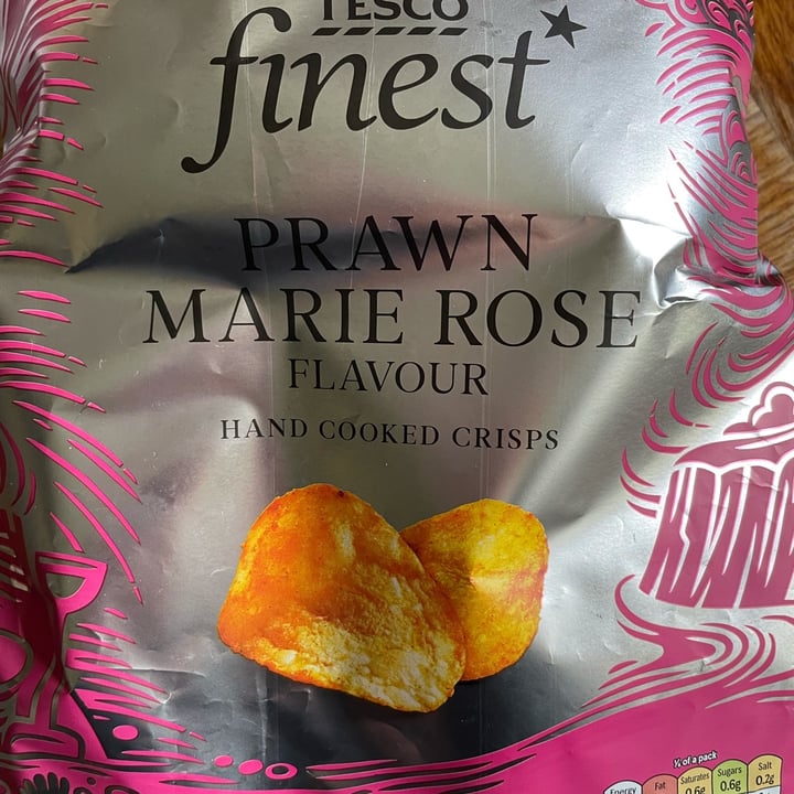 review photo of Tesco Finest Prawn Marie Rose Flavour Hand Cooked Crisps shared by @kaythevegan on 17 Oct 2021 - review