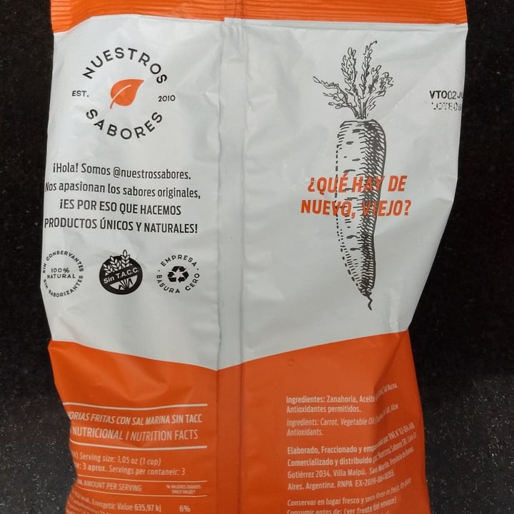 review photo of Nuestros Sabores Chips de Zanahoria y Sal Marina shared by @maria-vgn on 25 Apr 2021 - review