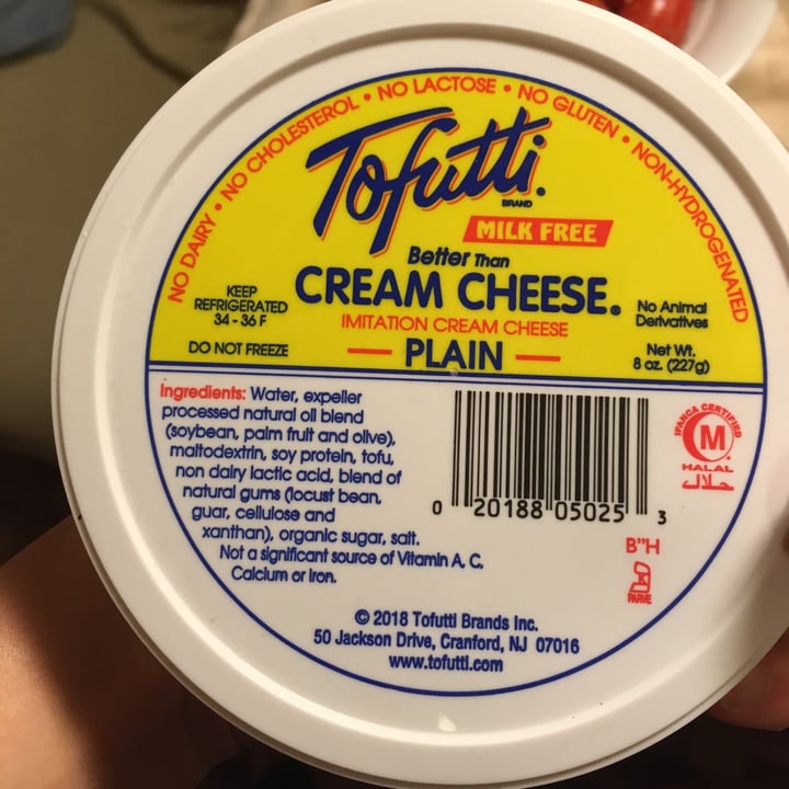 photo of Tofutti Cream cheese Nature shared by @zoiammj on  19 Jan 2022 - review