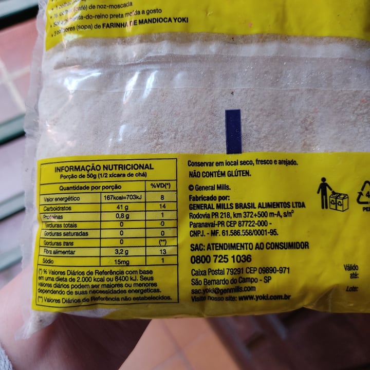 photo of Yoki Farinha De Mandioca Fina Crua shared by @patriciats on  15 Jun 2022 - review