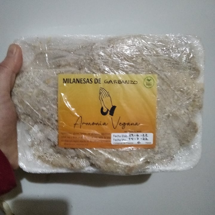 review photo of Armonía vegana Milanesas De Garbanzos shared by @solrivasveggi on 06 Jul 2022 - review