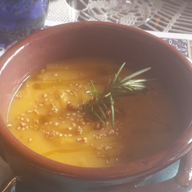 Foto do prato “Crema de calabaza”