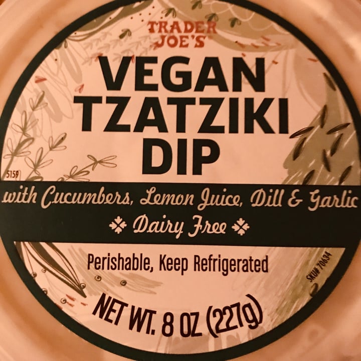 photo of Trader Joe's Vegan tzatziki dip shared by @peacefulhealer on  12 Jun 2021 - review