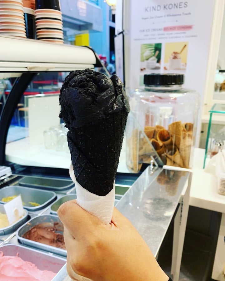 photo of Kind Kones Charcoal Vanilla Ice Cream shared by @madelinabong on  02 Nov 2019 - review
