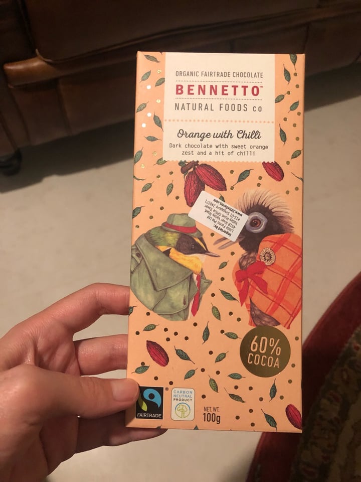 photo of Bennetto Orange with Chilli Dark Chocolate Bar shared by @isalee on  25 Jan 2019 - review