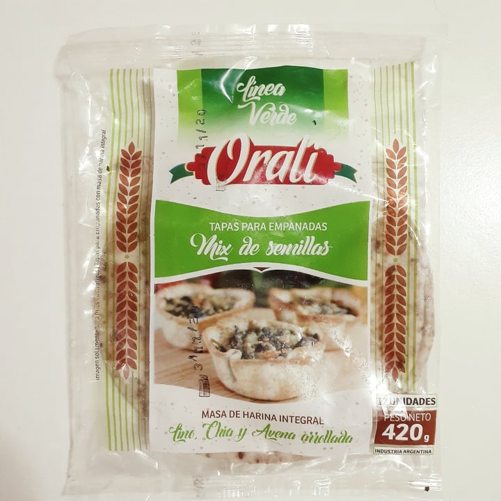 photo of Orali Tapa para Empanada Mix de Semillas shared by @lalaveg on  28 Oct 2020 - review