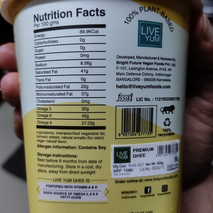 photo of Live Yum Foods Premium Ghee shared by @pranav546 on  27 May 2021 - review