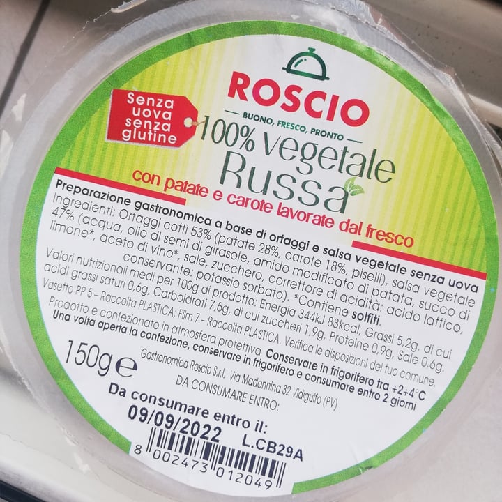 photo of Roscio Insalata Russa 100% vegetale shared by @auroragiovannetti on  26 Aug 2022 - review