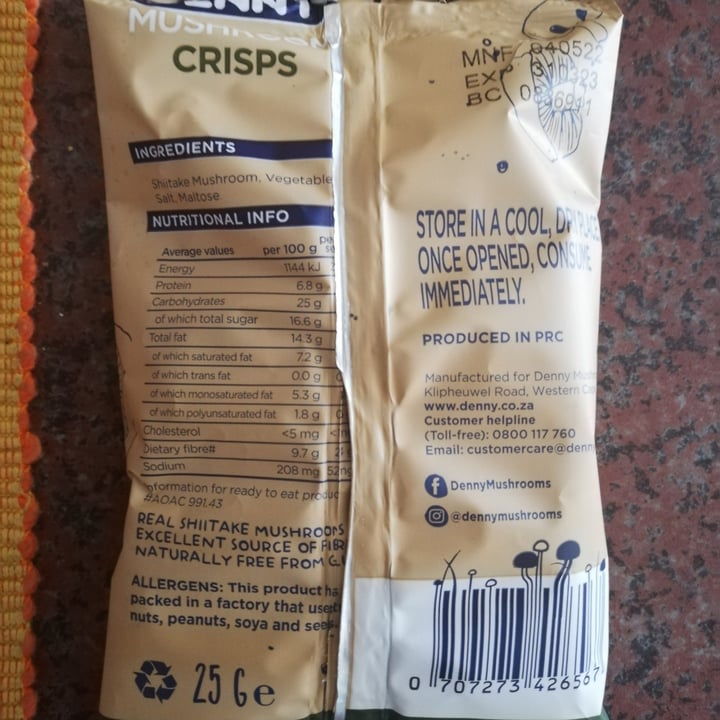 photo of Denny Mushroom crisps shared by @jeandrek on  01 Sep 2022 - review