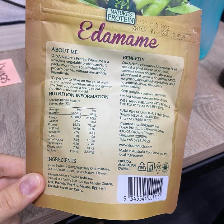 photo of DJ&A Edamame shared by @dafnelately on  09 Apr 2022 - review